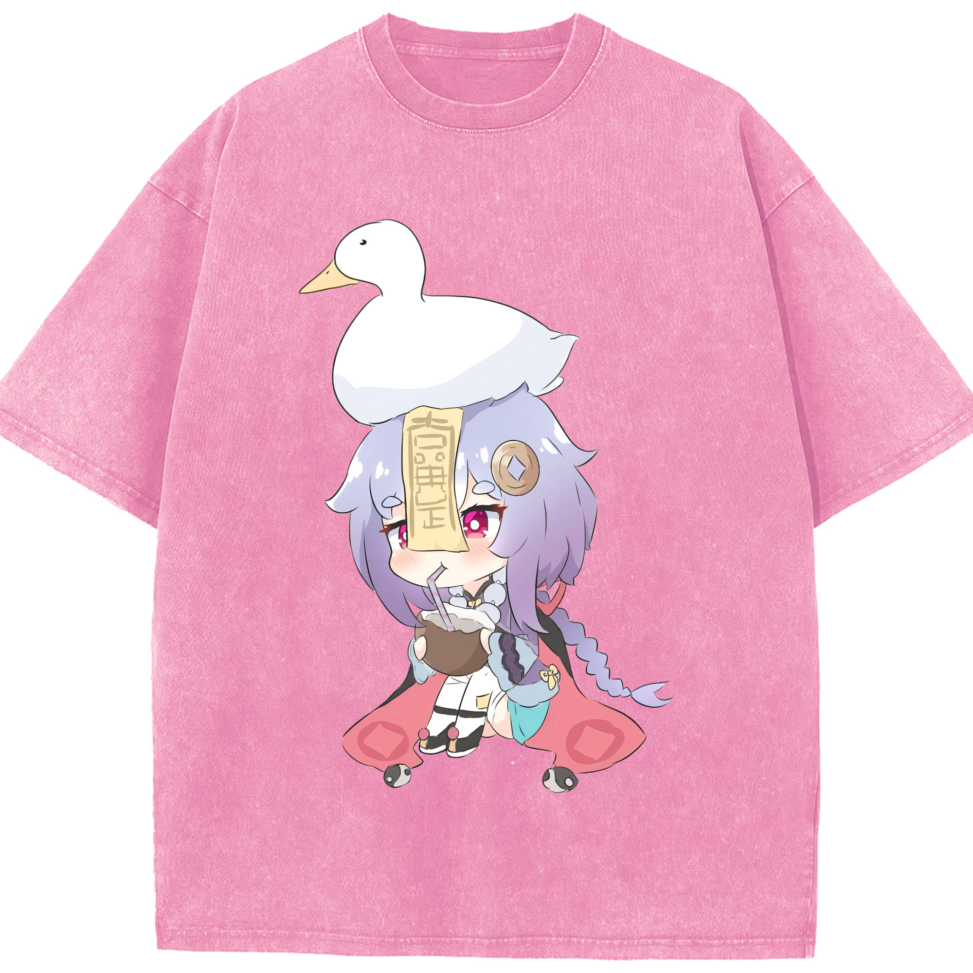 げんし神 七七 なな  genshin Nana 綿100% ヴィンテージ風 半袖Tシャツ（フロントプリント）